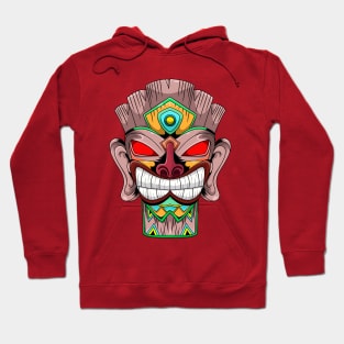 Tiki Mask Long Neck Hoodie